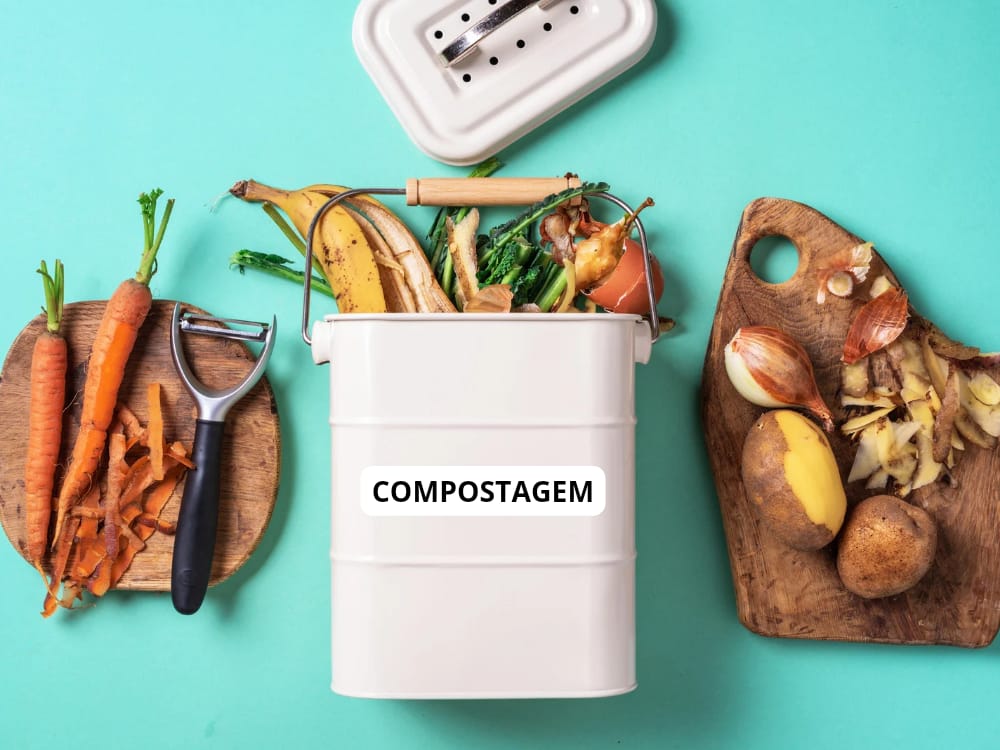 Inovação e Sustentabilidade no Negócio de Cozinha. imagem de frutas e legumes para preparo de compostagem