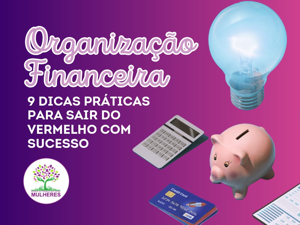 Organização Financeira. imagem de aleatórias como um cofre, calculadora, lâmpada representando ideias e vários cartões de crédito.